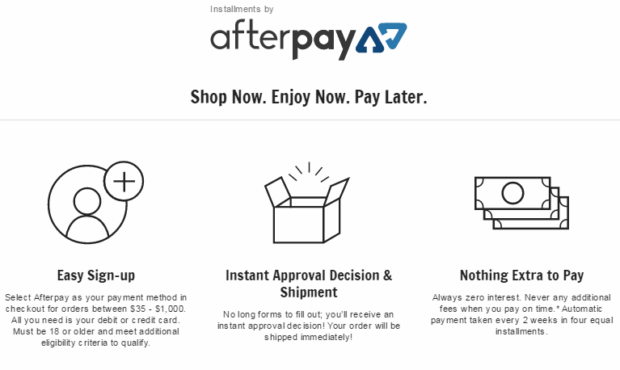 afterpay...