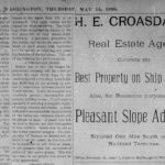 Like many cities in that booming era, Anacortes was all about real estate speculation, as this typical newspaper ad from May 1890 shows. (Anacortes Museum)