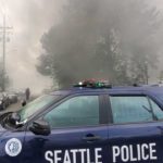 Emergency crews respond to a waterfront fire in Seattle's Eastlake neighborhood May 17, 2019. (Nick Bowman, MyNorthwest)