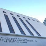 Sixth Avenue entrance to William Kenzo Nakamura Federal Courthouse in Seattle. (Feliks Banel)