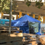 Pallets for tents in Tent City 3. (Carolyn Ossorio, KIRO Radio)