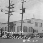 The 901 Harrison Street offices of Richfield Oil, and imaginary air adventurer Jimmie Allen’s “headquarters,” as they looked in a tax assessor photo from the 1930s. (Larry Zdeb)