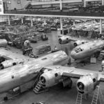 B-29s under construction at Boeing’s Renton plant during World War II. (The Boeing Company)