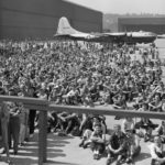 Workers celebrate the one-thousandth B-29 built at Boeing’s Renton plant. (The Boeing Company)