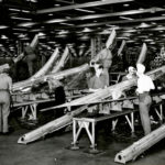 Female wartime workers, known as “Rosie the Riveters,” assemble B-29 components at Boeing’s Renton plant. (The Boeing Company)