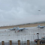 A growler takes off from Ault Field at Naval Air Station Whidbey Island. (Aaron Granillo, KIRO Radio)