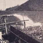 The salmon siphon at work over the wreck of the Diamond Knot in 1947. (Feliks Banel)