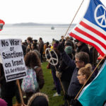 Anti-war demonstrators rally on January 4, 2020 in Seattle, Washington. Demonstrators rallied across the U.S. Saturday in response to increased tensions in the Middle East as a result of a U.S. airstrike that killed an Iranian general last week. (Photo by David Ryder/Getty Images)