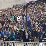 Bernie supporters in the stands at the Tacoma Dome. (Hanna Scott, KIRO Radio)