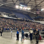 Crowds gathered inside the Tacoma Dome. (Hanna Scott, KIRO Radio)