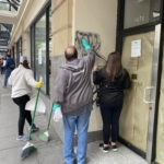 Antifa and anarchists co-opted an otherwise peaceful Justice for George Floyd demonstration in Seattle on Saturday, turning it into a riot. The next day, scores of employees and volunteers came together to help clean up the mess Antifa and the anarchists made. (Photo: Jason Rantz)