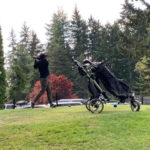 Golfer tees off at Number 1 at Jackson Park. (KIRO Radio/Chris Sullivan)