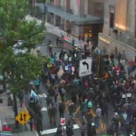 Protesters march to City Hall. (Seattle DOT)