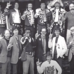 Ross Shafer poses in 1985 with a group of Pacific Northwest rock musicians during the campaign to get “Louie, Louie” named the official state song of Washington. (Ross Shafer)