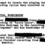 A Seattle-related excerpt from the FBI files from their investigation in the 1960s into whether or not the lyrics of “Louie, Louie” were obscene. (FBI)