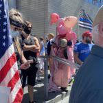 An agitator in a weird costume tried to harass rally-goers. (Photo: Jason Rantz)