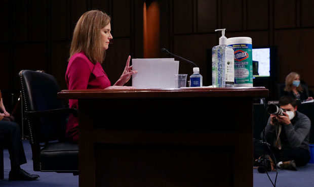 Judge Amy Coney Barrett on the first day of hearings before the Senate Judiciary Committee. (Getty Images) 