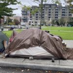 Seattle homelessness has exploded, made worse by a Seattle City Council ad Mayor's office that stay silent. This is at Ballard Commons Park (Photo: Jason Rantz).