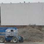 The screen at the Circus Drive-In is remarkably intact; the theatre closed more than 30 years ago. (Richard Banel)