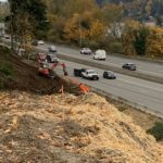 Workers are improving fish passage along the entire stretch of 405 from Renton to Bellevue. (Chris Sullivan/KIRO Radio)  