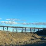 The Renslow Trestle is a familiar landmark that crosses I-90 east of Ellensburg. (Feliks Banel/KIRO Radio)