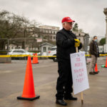 Protest presence in front of the state Capitol has been light in the wake of increased security. (Getty Images)