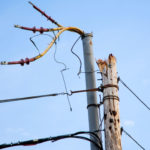 Frayed power lines after an overnight windstorm in Kent. (City of Kent, Twitter)