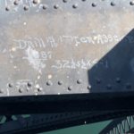 Notes made directly onto steel by construction workers, circa 1907, who assembled the Beverly Bridge. (Adam Fulton/Washington State Parks)
