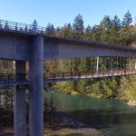 A modern bridge carries the Olympic Discovery Trail over the Elwha River. (Gregg Williamson, courtesy Peninsula Trails Coalition)