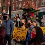 Demonstrators gather in the Chinatown-International District for a "We Are Not Silent" rally and march against anti-Asian hate and bias on March 13, 2021 in Seattle, Washington. Following recent attacks on Asian Americans and Pacific Islanders in Seattle and across the U.S., rally organizers planned several days of action in the Seattle area. (Photo by David Ryder/Getty Images)