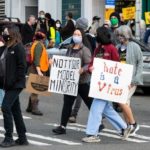 Rally and march at Hing Hay Park in Seattle’s Chinatown/International District in Seattle, WA on March 13, 2021. (Rod Mar)