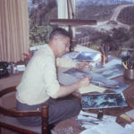 American author and illustrator Dr. Seuss (Theodor Seuss Geisel, 1904 - 1991), works on illustrations for one of his children's books at his desk at home in La Jolla, California, April 1957. (Photo by Gene Lester/Getty Images)