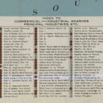 The index/key to the 1918 Port of Seattle map lists many long-gone waterfront businesses. (Port of Seattle)