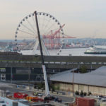 The large "59" visible on the Seattle Aquarium is part of the pier numbering system that was launched in Seattle on May 1, 1944. (Feliks Banel/KIRO Radio)