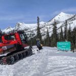 The team stops on SR 20 at Washington Pass for the spring assessment March 17, 2021. (WSDOT/Flickr)