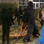 A candlelight vigil for Daunte Wright outside Seattle's West Precinct. (Jason Rantz/KTTH)