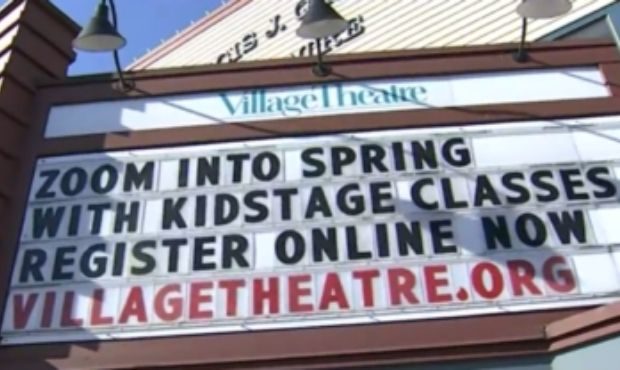 The toxic whiteness of musical theater awaits you inside this theater. (Screenshot: KIRO 7 TV)...