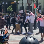 Anti-Semites in Seattle stole an Israeli flag, stomped on and danced over it. Then, they burned it. (Photo: Jason Rantz/KTTH)