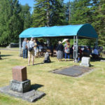 The ceremony to reunited Daisey Kirtley's headstone with her family at Buckley Cemetery. (Courtesy Shane Riley)