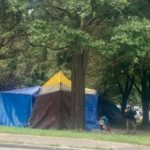 Homeless camp at Olga Park in Seattle's Ravenna neighborhood. (KIRO Radio)