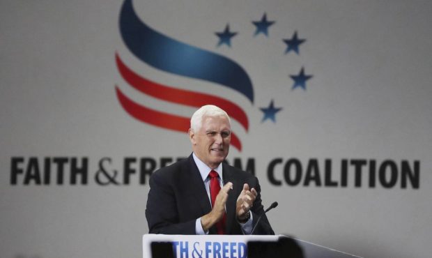 Former vice president Mike Pence speaks during the Road to Majority convention at Gaylord Palms Res...