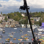 Boats drift on Lake Union at the Seattle Kraken 2021 NHL expansion draft at Gas Works Park on July 21, 2021 in Seattle.  (Photo by Karen Ducey/Getty Images)