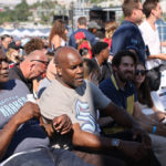 Shawn Kemp (L) and Gary Payton of the Seattle SuperSonics attend the Seattle Kraken 2021 NHL expansion draft at Gas Works Park on July 21, 2021 in Seattle. (Photo by Karen Ducey/Getty Images)