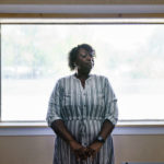 
              Latonya Crowley, mother of Warren Williams, stands for a portrait in Palatka, Fla., Thursday, April 22, 2021. An FBI probe revealed a murder plot against her son by klansmen working as prison guards where Williams was once an inmate. "In the state of mind that he's in today. I don't see him getting better," Crowley says, as she and her son live today with uncertainty and paranoia. One of the guards' imminent release and the specter of other klansmen have made it impossible for Williams to move on. (AP Photo/David Goldman)
            