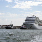 
              FILE - In this June 5, 2021 file photo, the MSC Orchestra cruise ship leaves Venice, Italy. UNESCO’s World Heritage Committee is debating Thursday, July 22, 2021, whether Venice and its lagoon environment will be designated a world heritage site in danger due to the impact of over-tourism alongside the steady decline in population and poor governance. (AP Photo/Antonio Calanni, file)
            