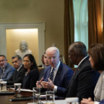 
              President Joe Biden holds a meeting with his Cabinet in the Cabinet Room at the White House in Washington, Tuesday, July 20, 2021. From left, Deputy Director of the Office of Management and Budget Shalanda Young, Secretary of Education Secretary Miguel Cardona, Secretary of Health and Human Services Secretary Xavier Becerra, Secretary of the Interior Secretary Deb Haaland, Secretary of State Antony Blinken, Biden, Secretary of Defense Lloyd Austin, Secretary of Commerce Secretary Gina Raimondo and Transportation Secretary Pete Buttigieg. (AP Photo/Susan Walsh)
            