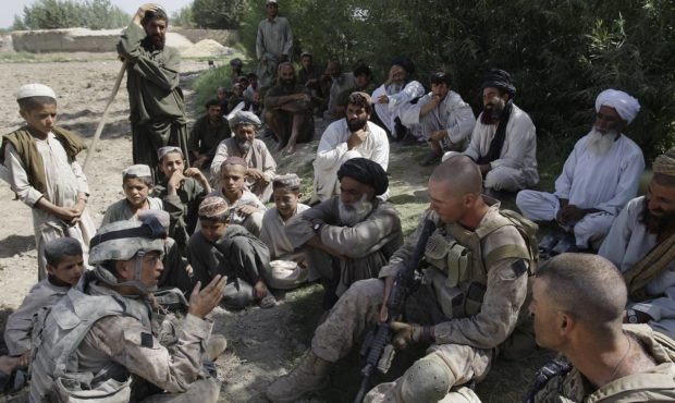 FILE - This July 2, 2009, photo shows Josh Habib, far left, a 53-year-old translator for the U.S. M...