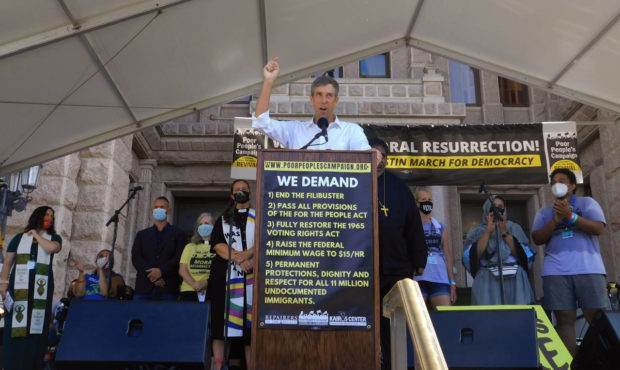 Beto O’Rourke, former Democratic congressman and presidential candidate, speaks at a rally for vo...