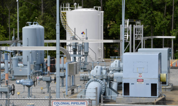 File - In this May 11, 2021 file photo, a Colonial Pipeline station is seen in Smyrna, Ga., near At...