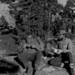 Harvey Manning (left) and Ron Strickland camping along the Pacific Northwest National Scenic Trail. Manning wrote the guidebook that inspired Ron Strickland to identify the route for what became the trail. (Courtesy Pacific Northwest Trail Association)